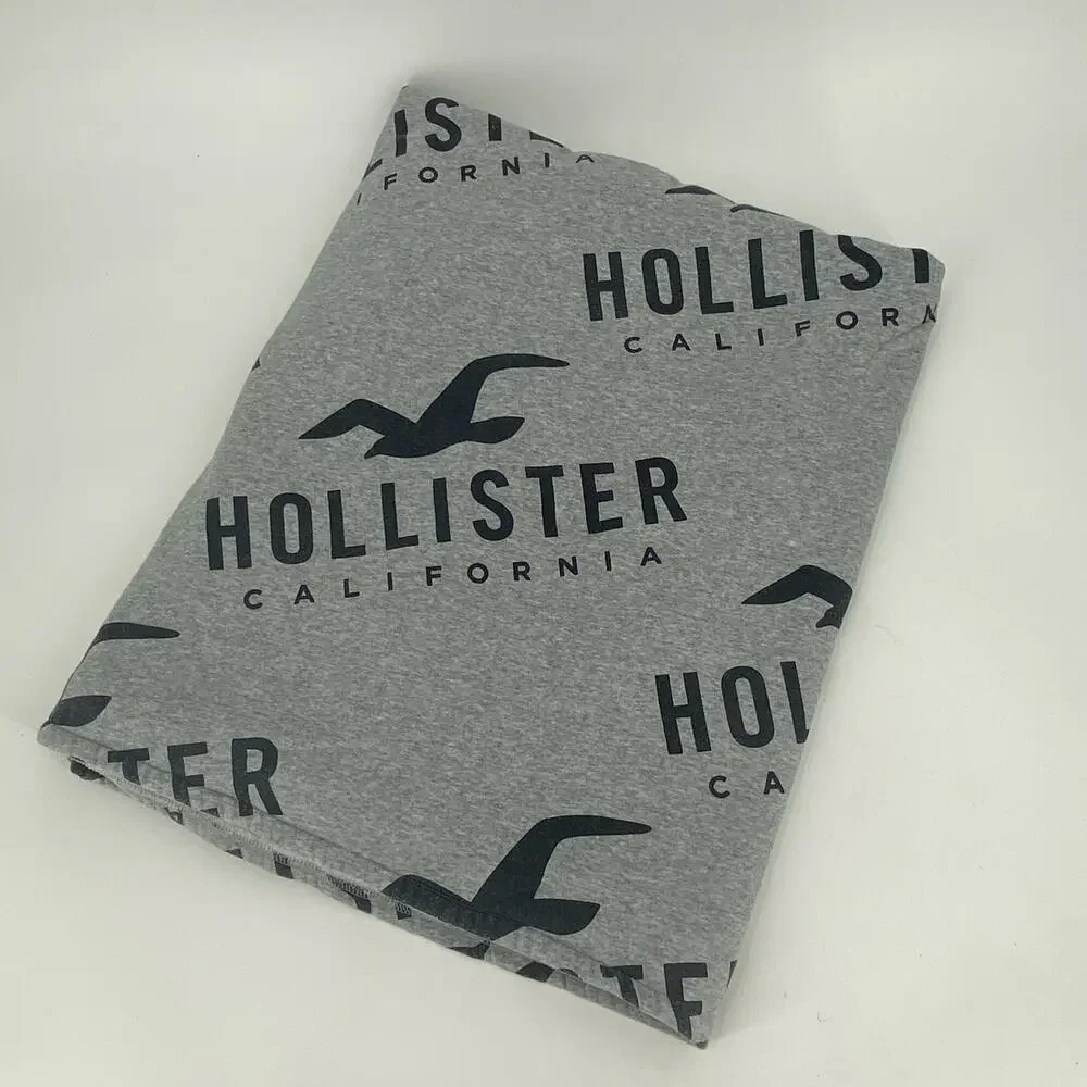 Gray Hollister California blanket throw logo 60” x 48”